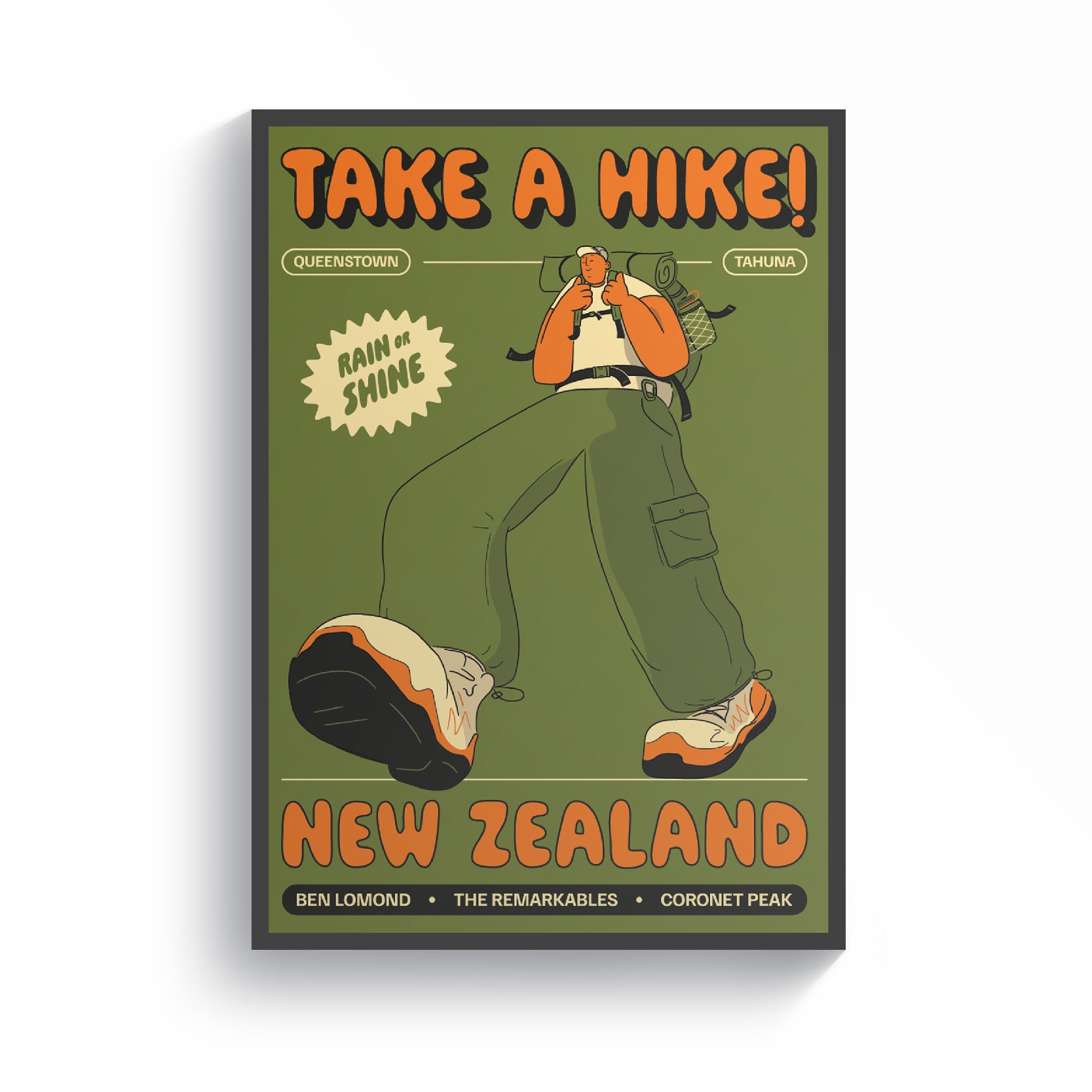 Take a Hike! A3 poster with Hiker Dude